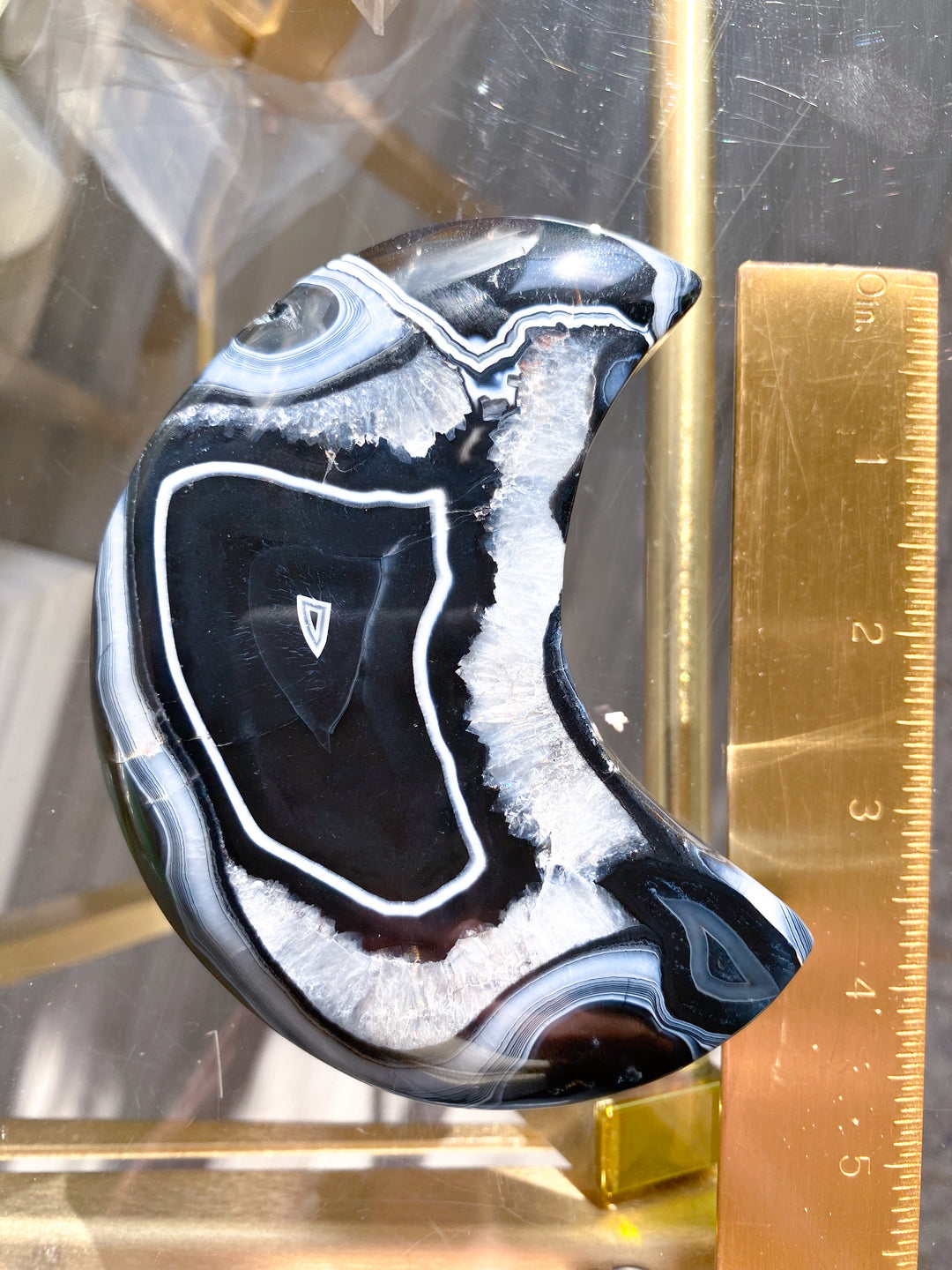 XL Black Agate Moon