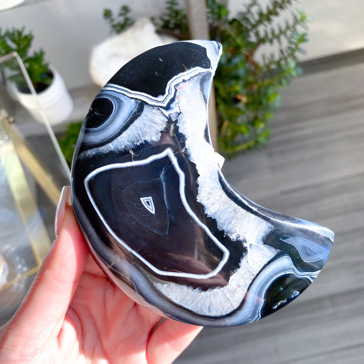 XL Black Agate Moon