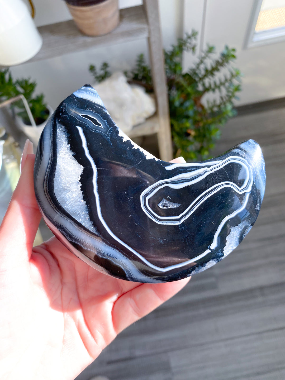 XL Black Agate Moon
