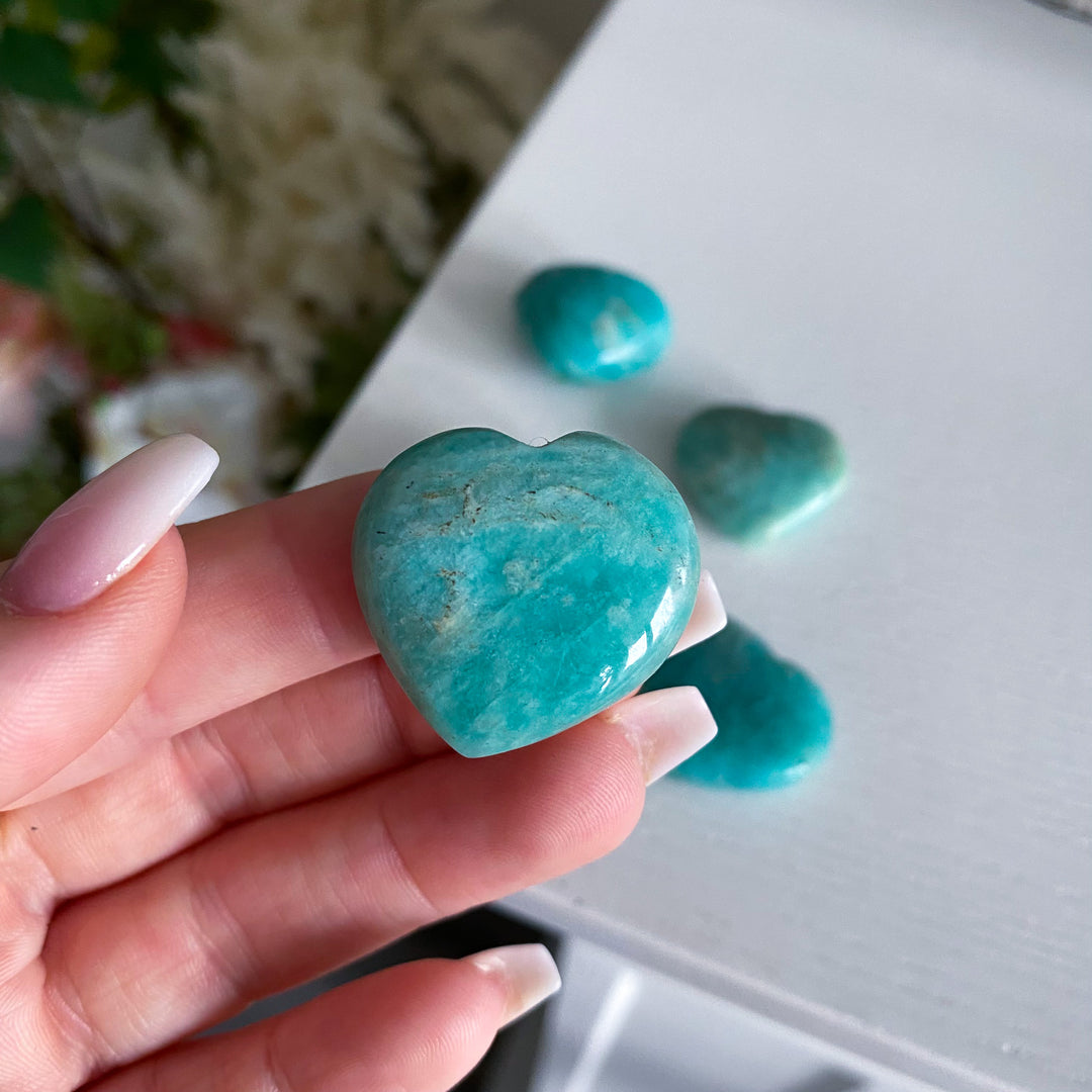 Small Amazonite Heart Carving