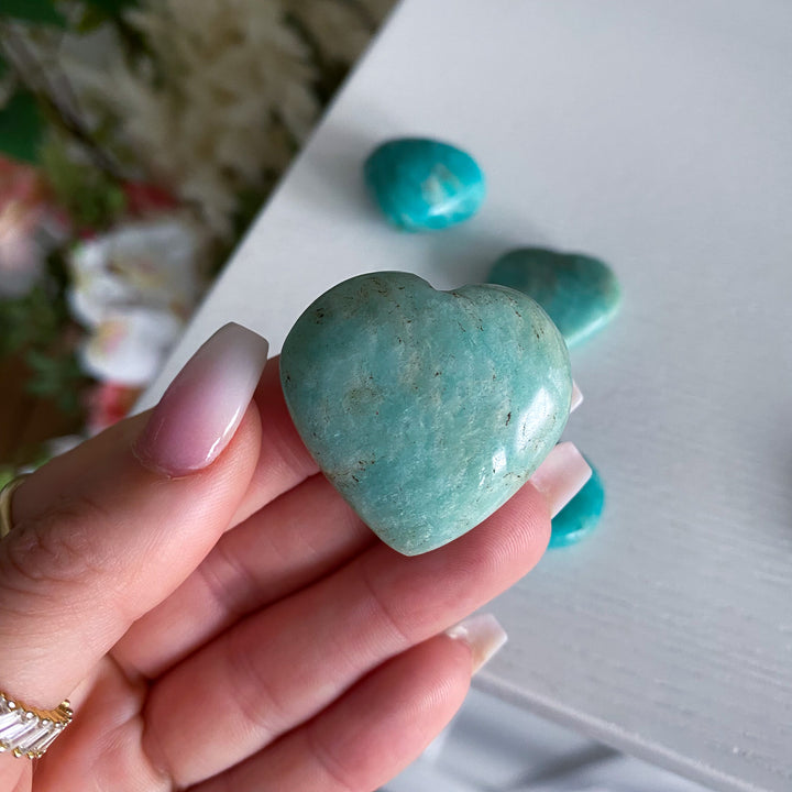 Small Amazonite Heart Carving