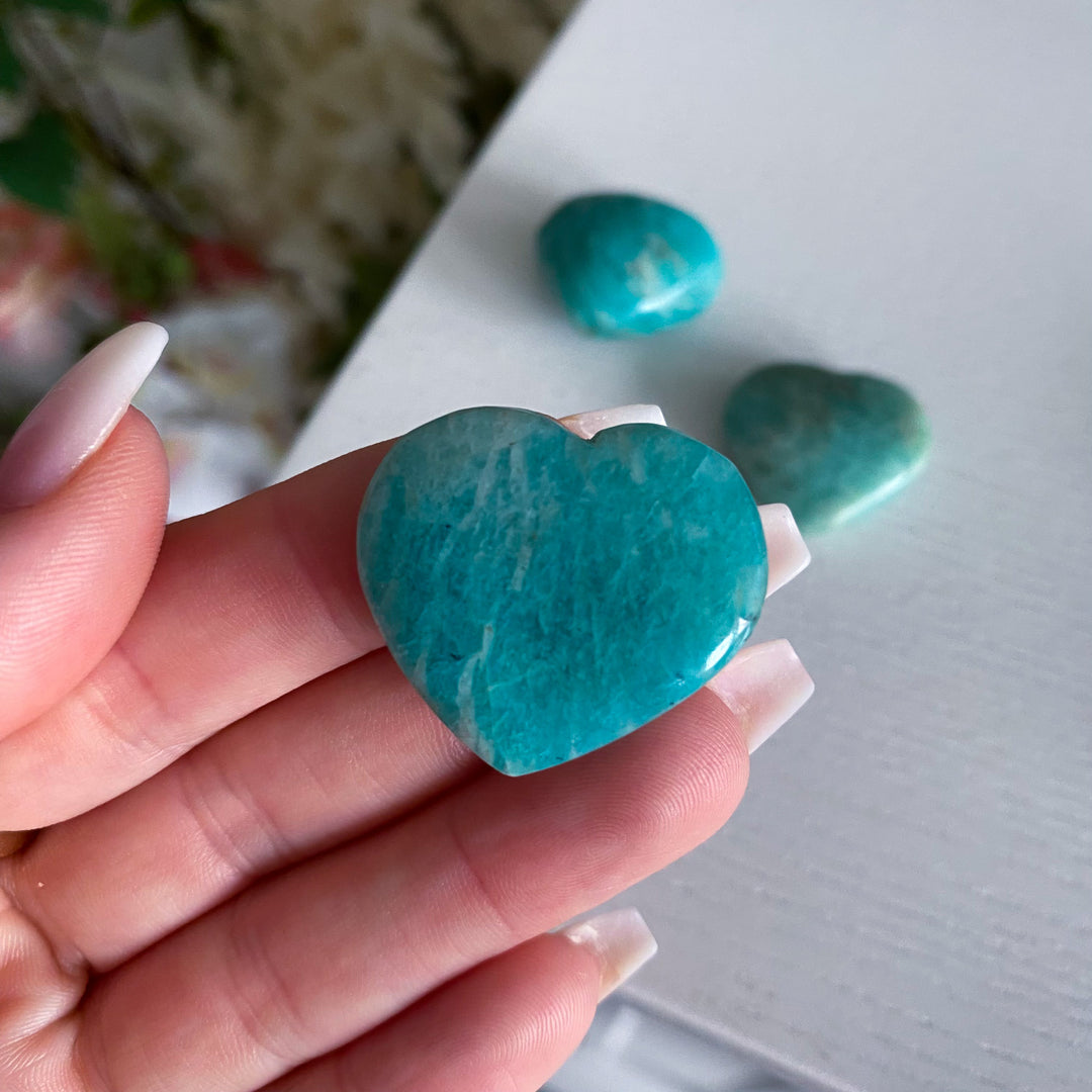 Small Amazonite Heart Carving