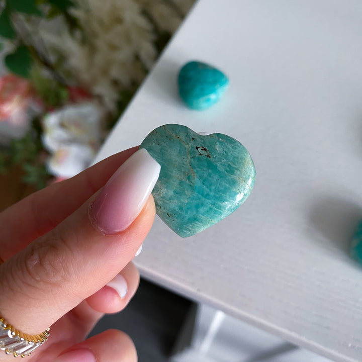 Small Amazonite Heart Carving