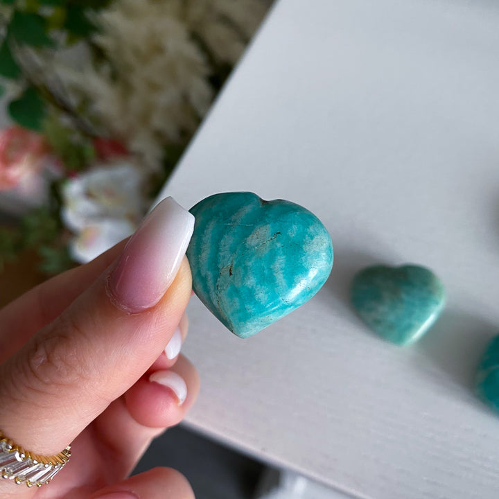 Small Amazonite Heart Carving