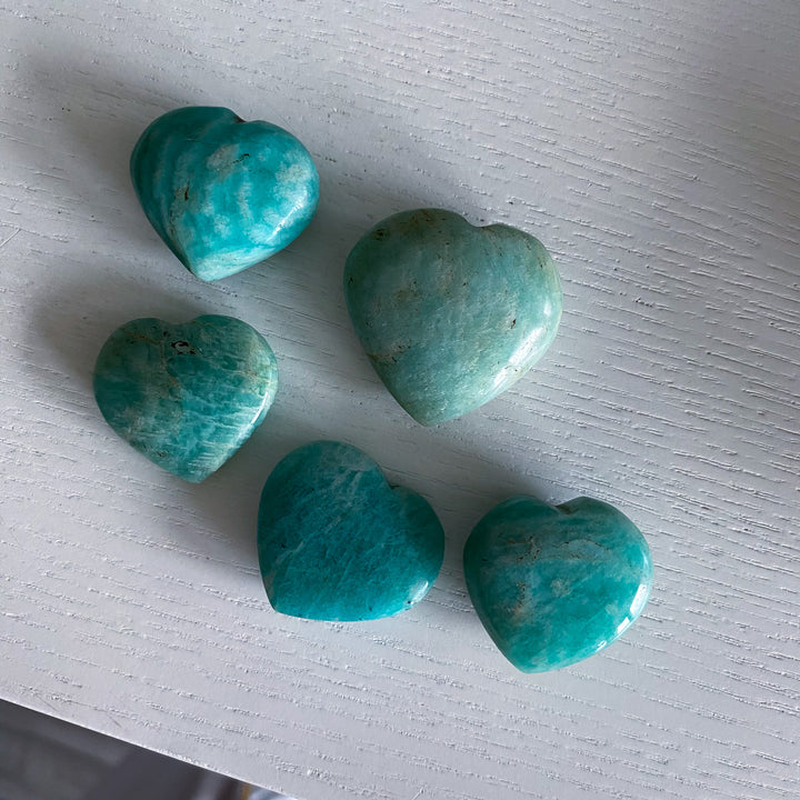 Small Amazonite Heart Carving