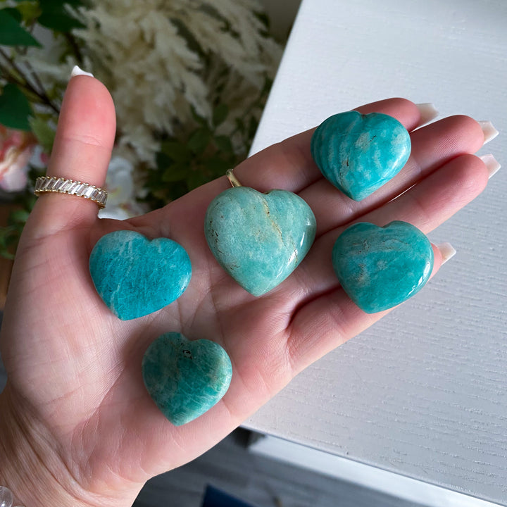 Small Amazonite Heart Carving