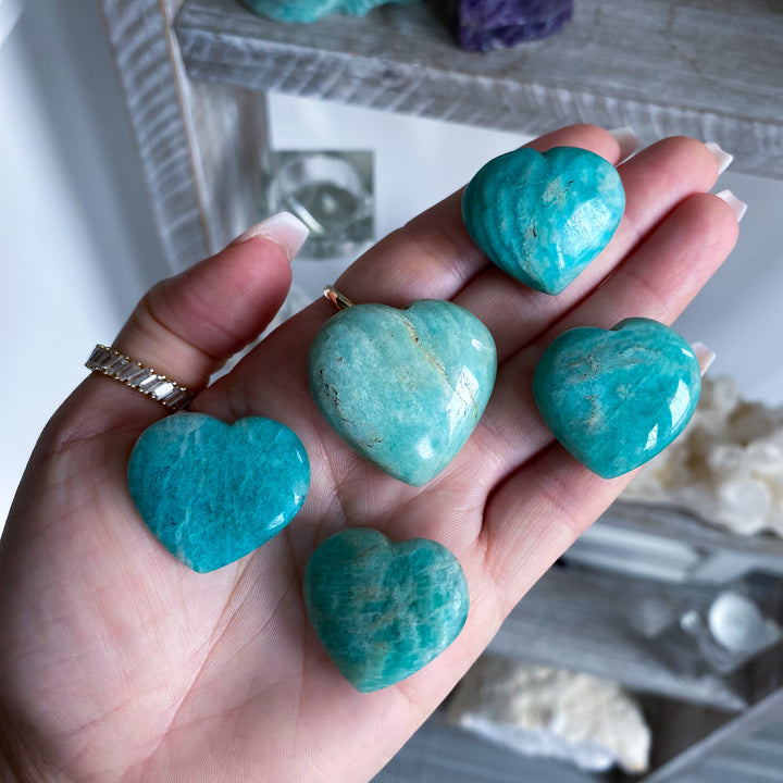Small Amazonite Heart Carving