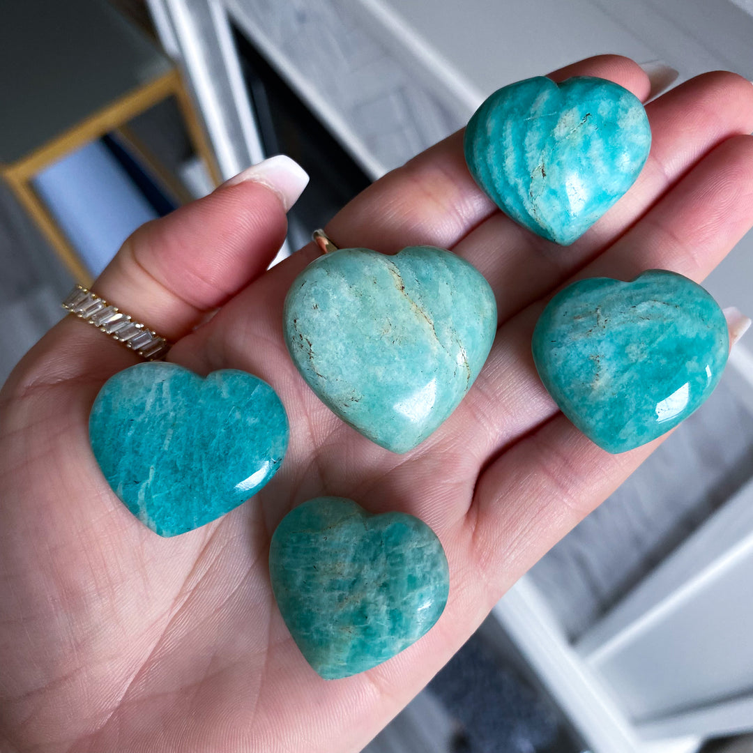 Small Amazonite Heart Carving