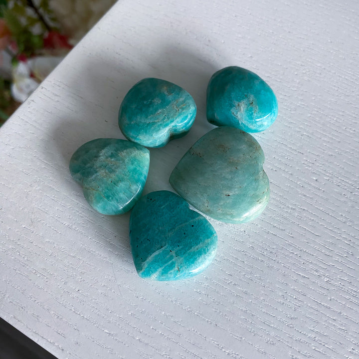 Small Amazonite Heart Carving