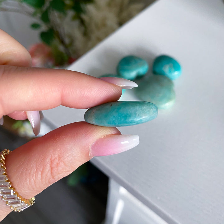 Small Amazonite Heart Carving