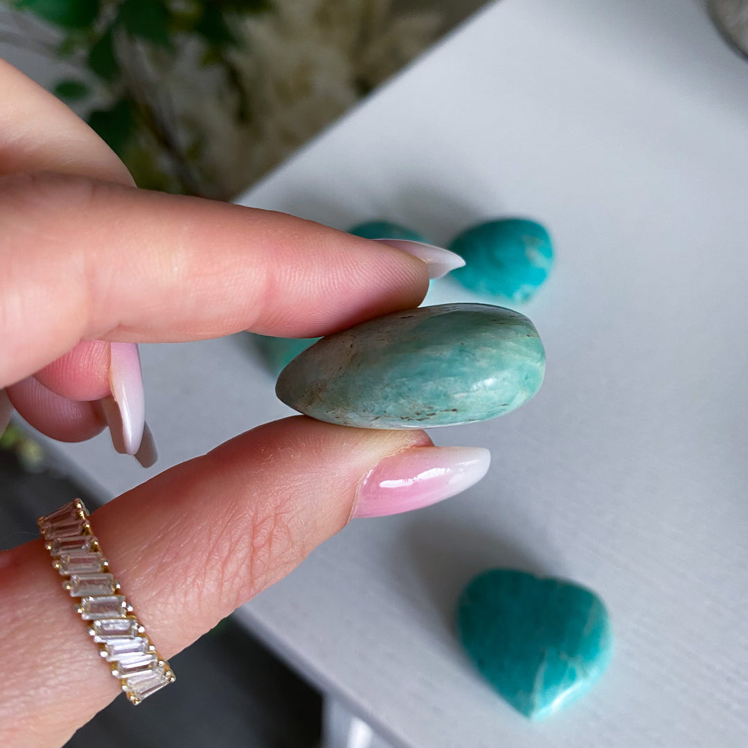 Small Amazonite Heart Carving
