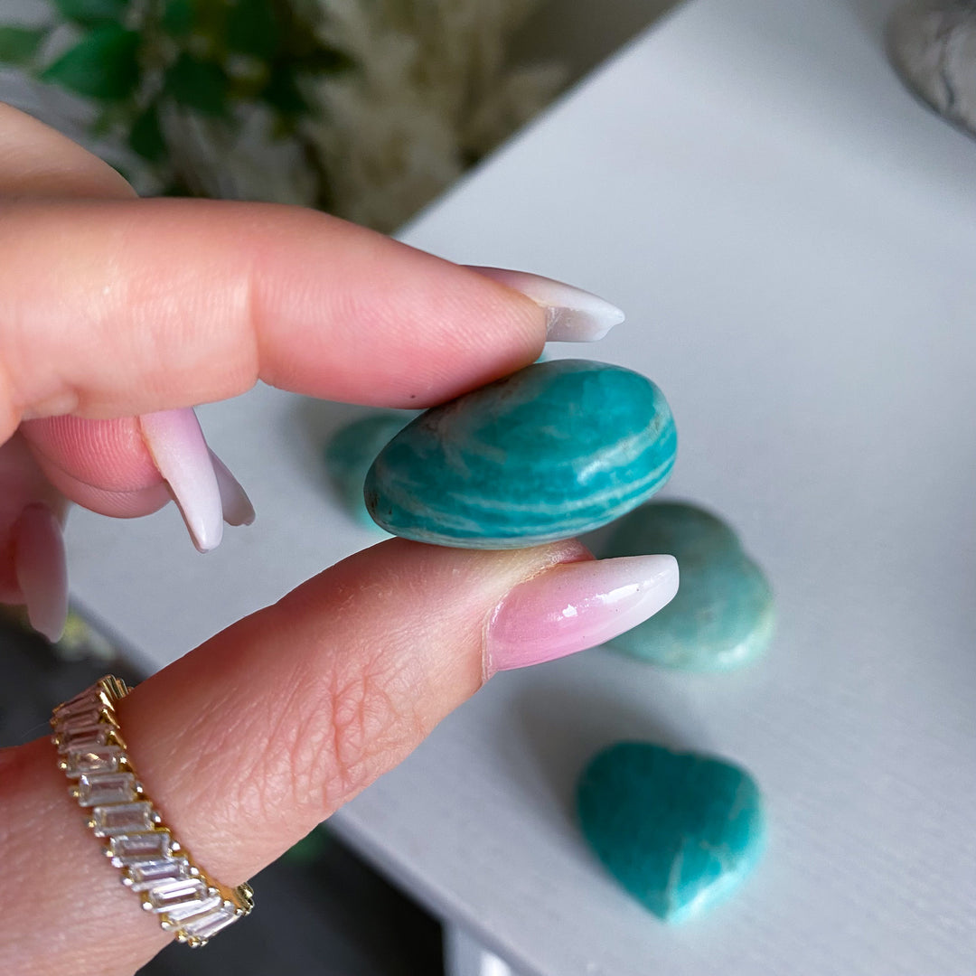 Small Amazonite Heart Carving