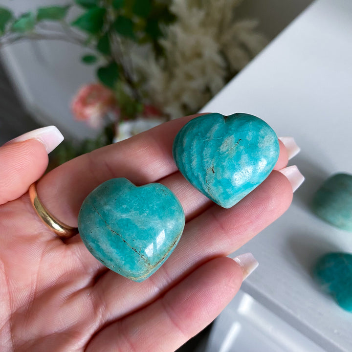 Small Amazonite Heart Carving