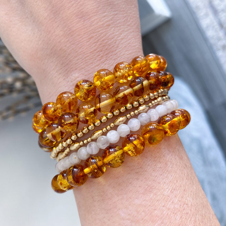 Wishes Fulfilled: Amber 6mm Stretch Bracelet