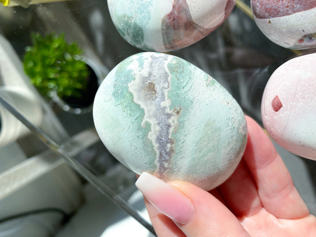 RARE Pastel Unicorn Jasper Palm Stone - You Choose