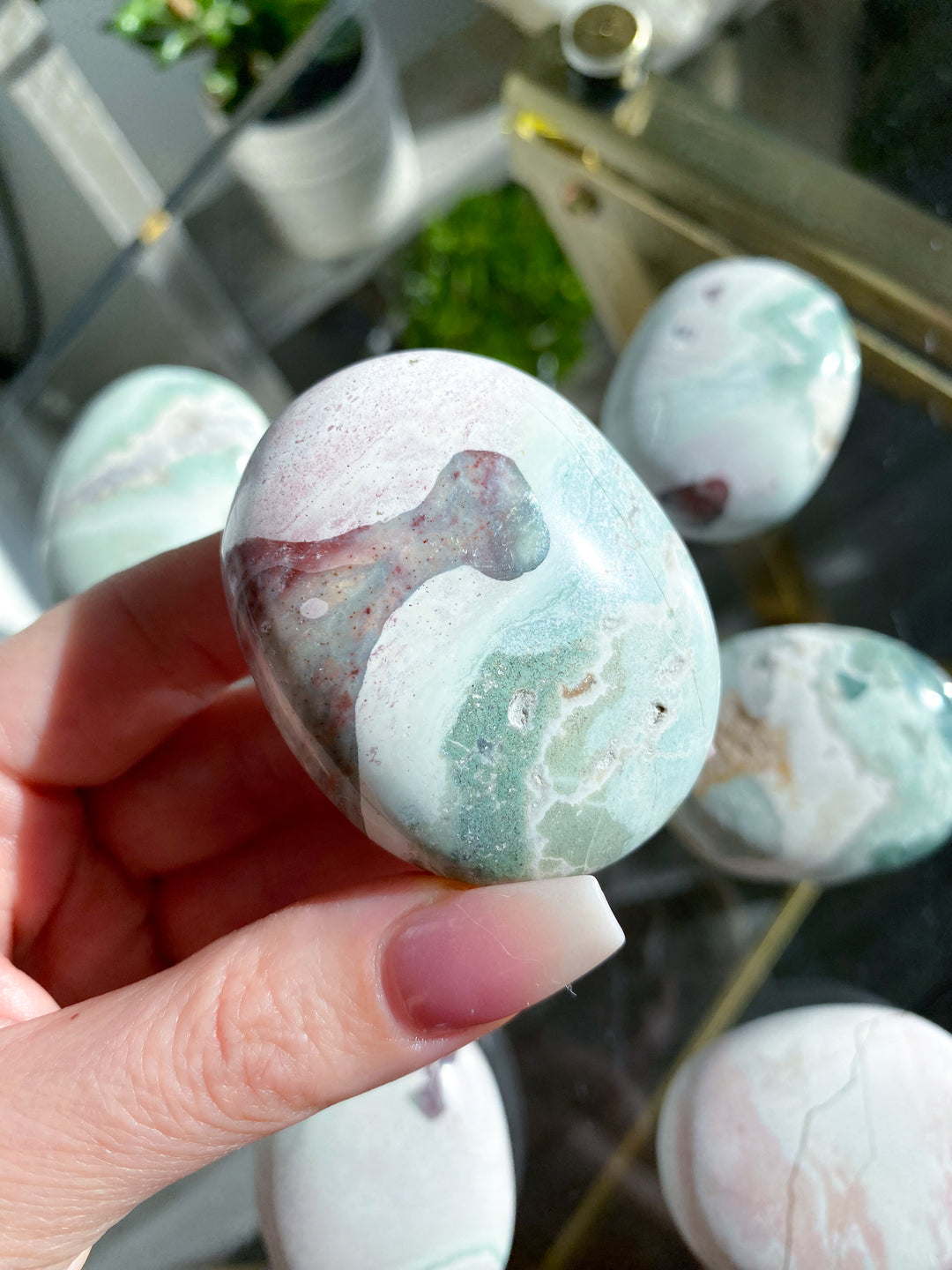 RARE Pastel Unicorn Jasper Palm Stone - You Choose