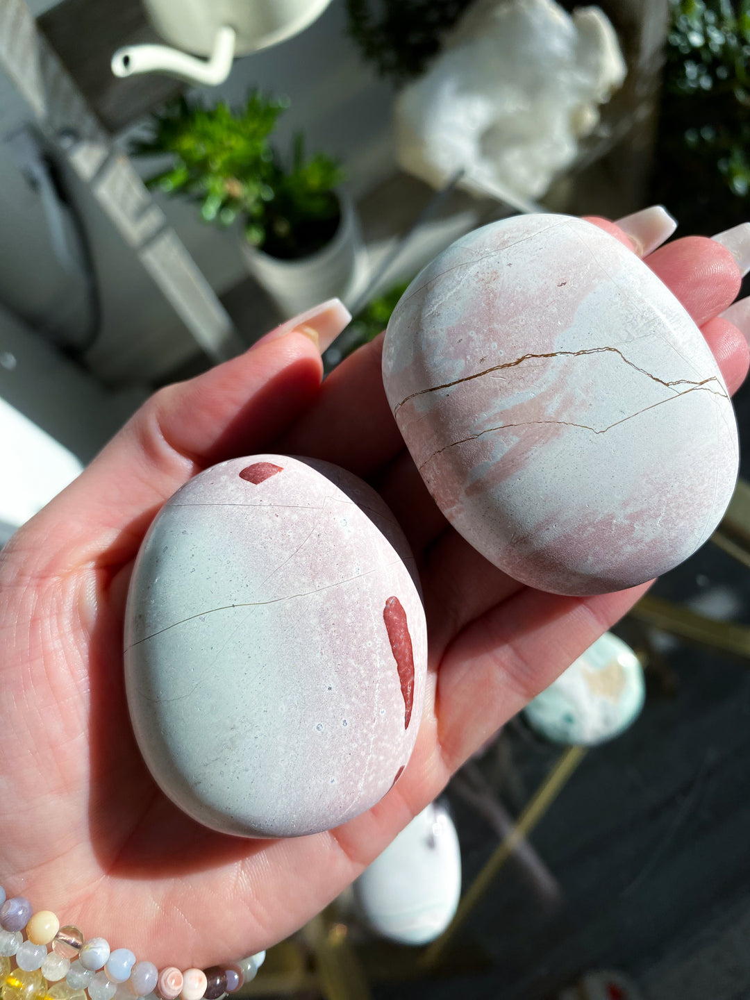 RARE Pastel Unicorn Jasper Palm Stone - You Choose