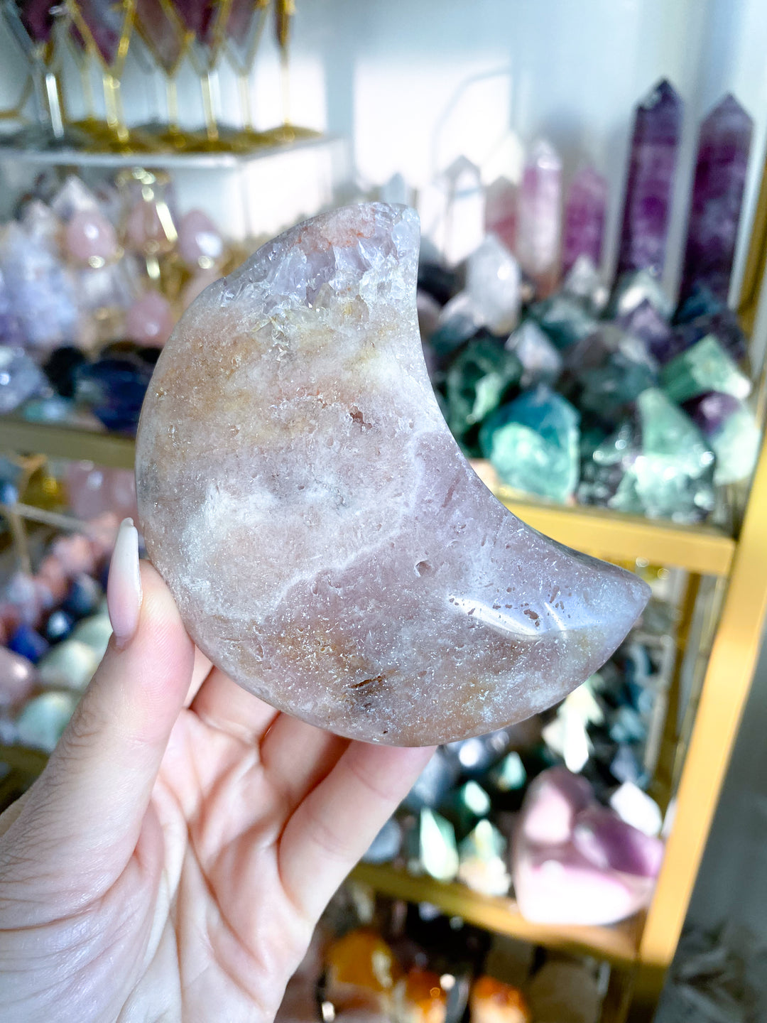 Chunky Pink Amethyst Moon - Get Exact Item