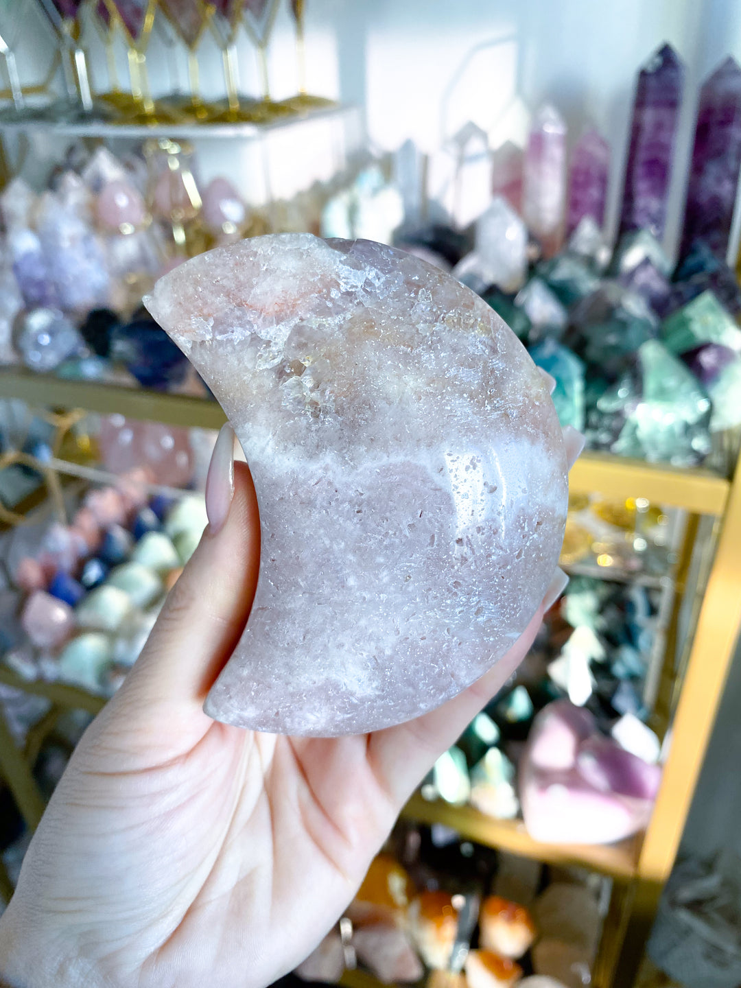 Chunky Pink Amethyst Moon - Get Exact Item