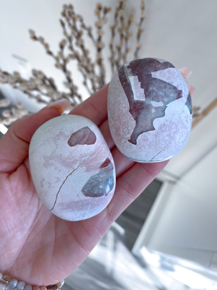 RARE Pastel Unicorn Jasper Palm Stone - You Choose