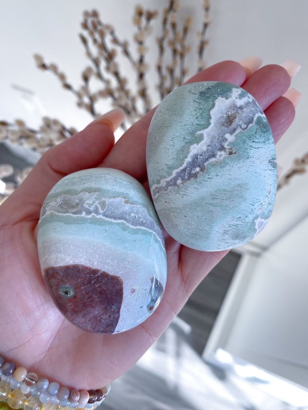 RARE Pastel Unicorn Jasper Palm Stone - You Choose