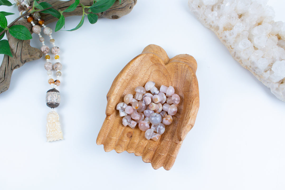 Flower Agate Mini Mushroom