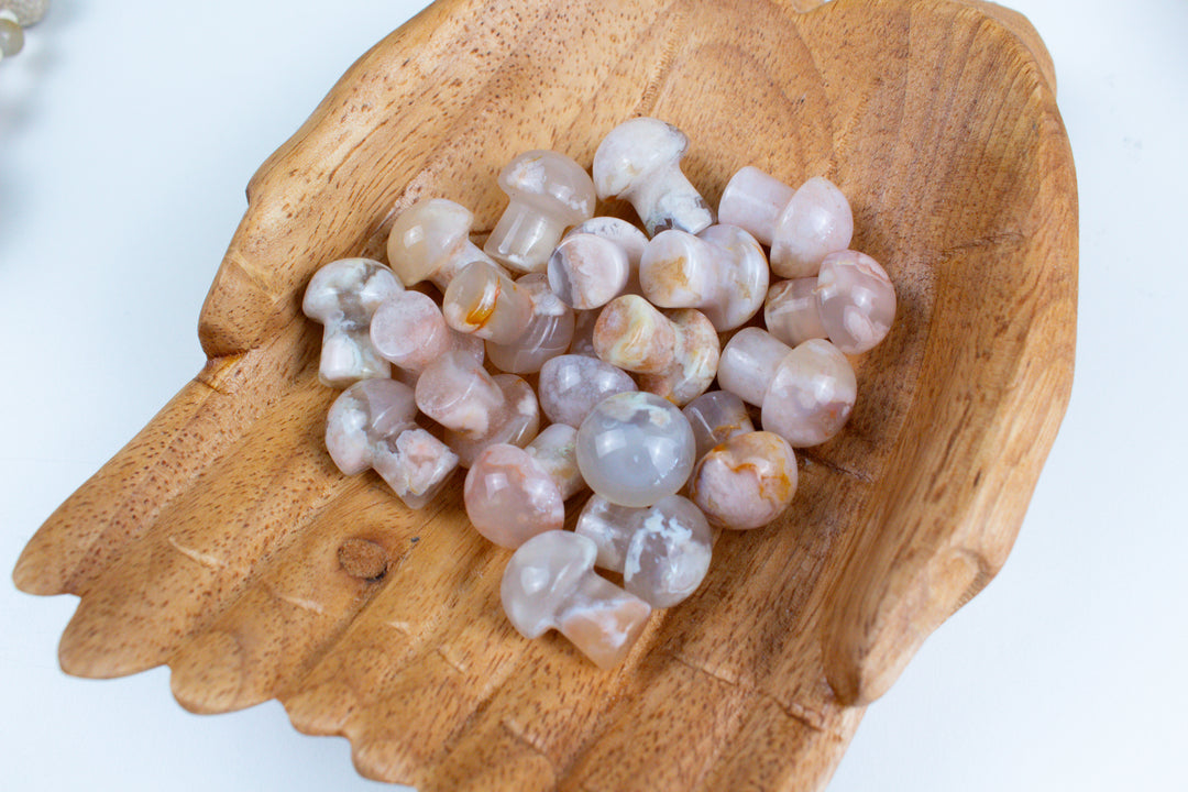 Flower Agate Mini Mushroom