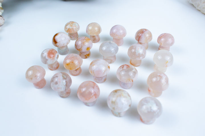 Flower Agate Mini Mushroom