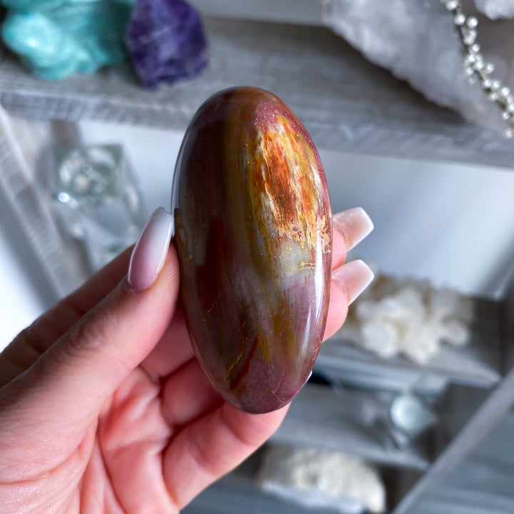 Red Petrified Wood Palm Stone 