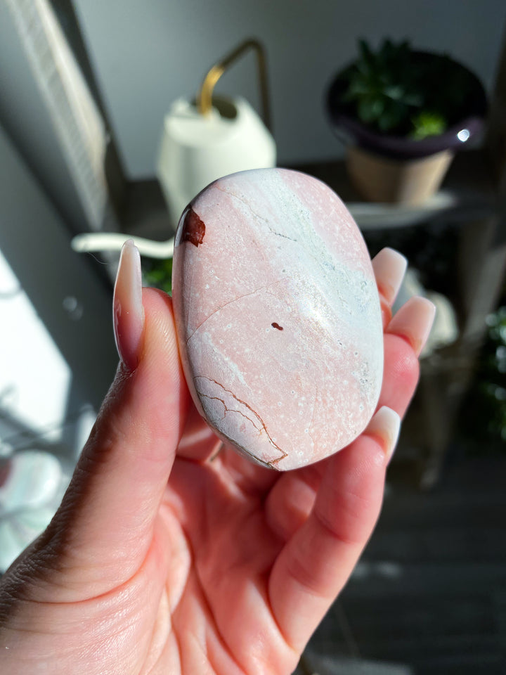 Small Pastel Unicorn Jasper Palm Stone #2 (Rare Find)