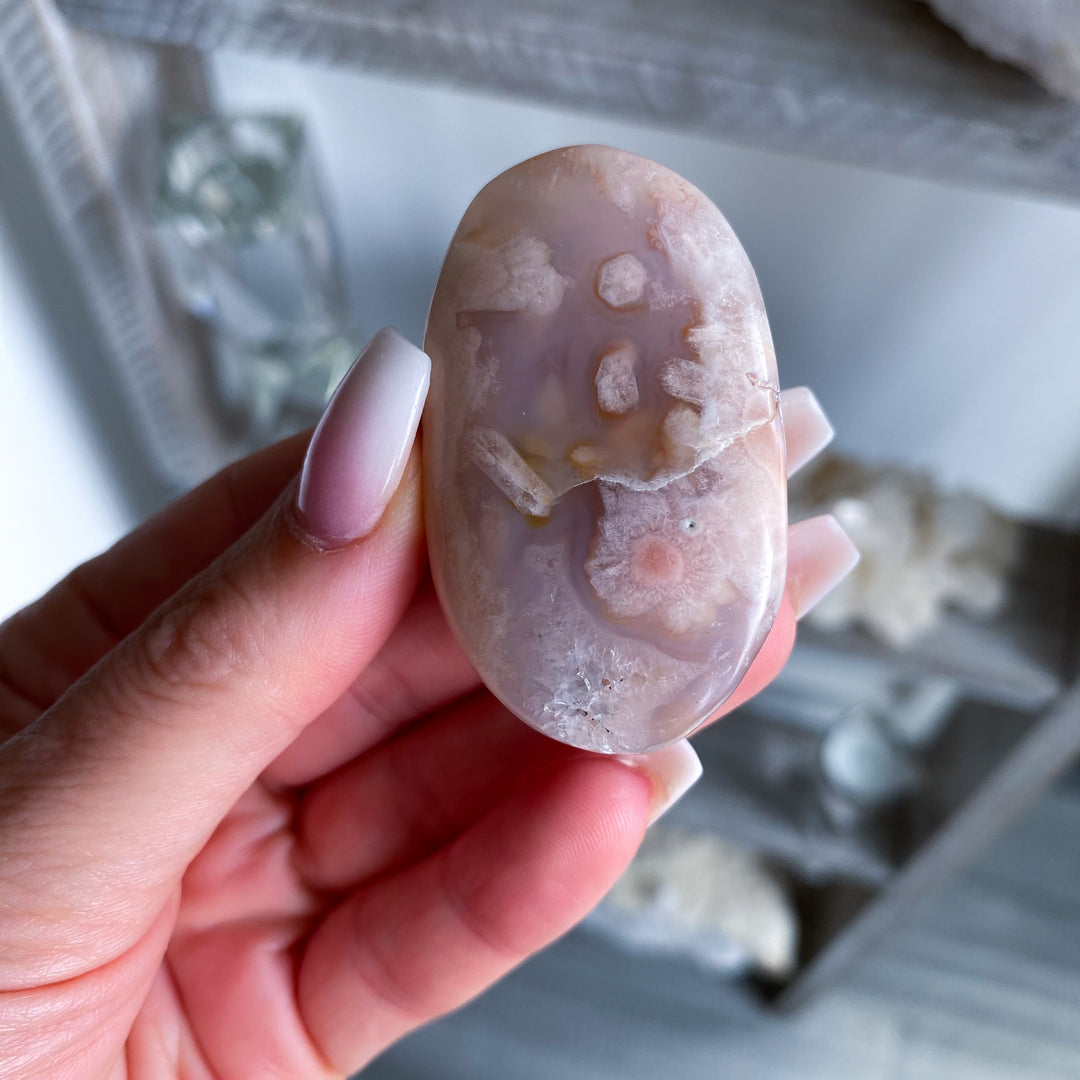 Pink Amethyst with Flower Agate Palm 