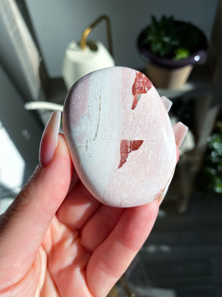 Small Pastel Unicorn Jasper Palm Stone #2 (Rare Find)