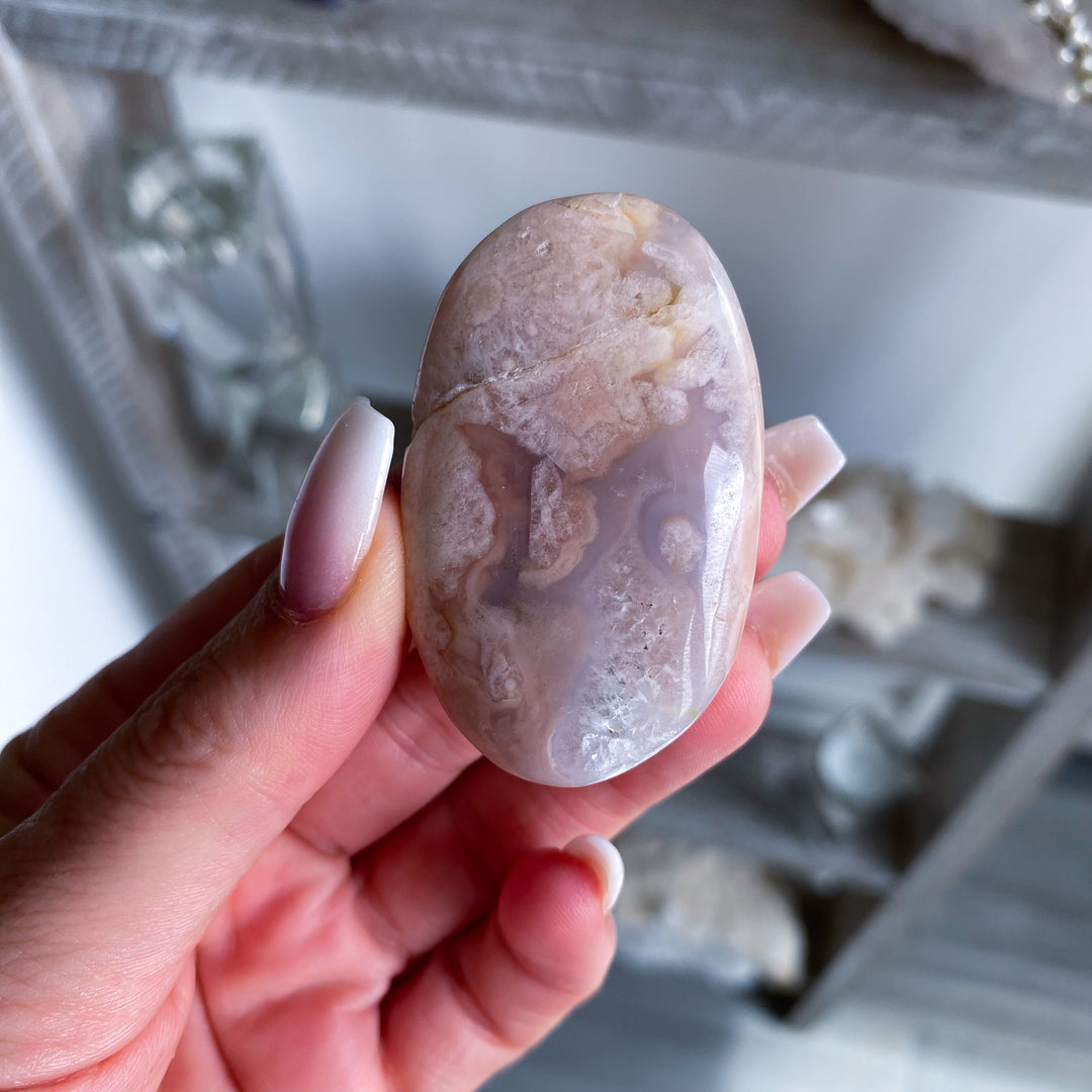 Pink Amethyst with Flower Agate Palm 