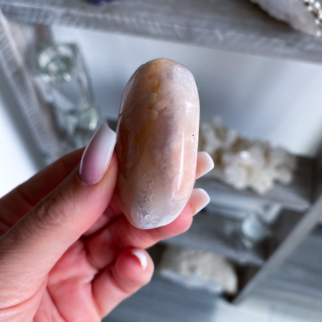 Pink Amethyst with Flower Agate Palm 