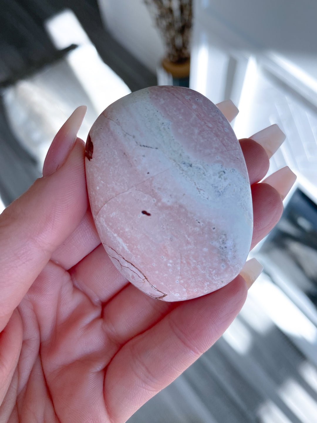 Small Pastel Unicorn Jasper Palm Stone #2 (Rare Find)