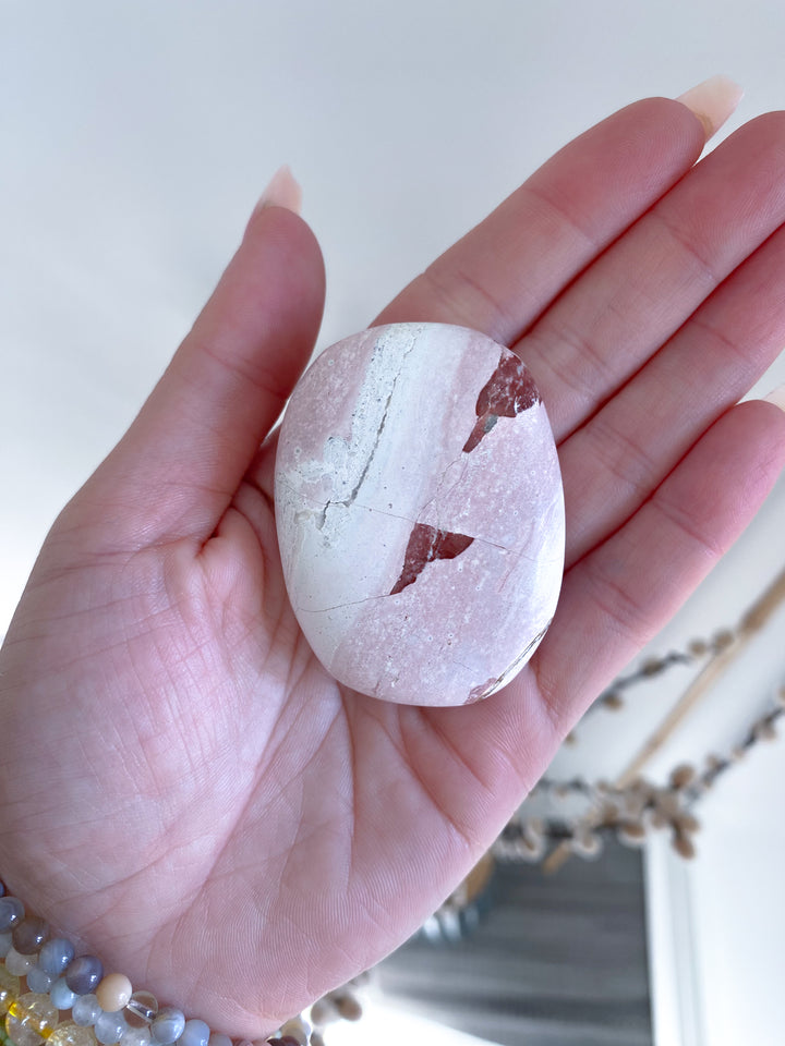 Small Pastel Unicorn Jasper Palm Stone #2 (Rare Find)