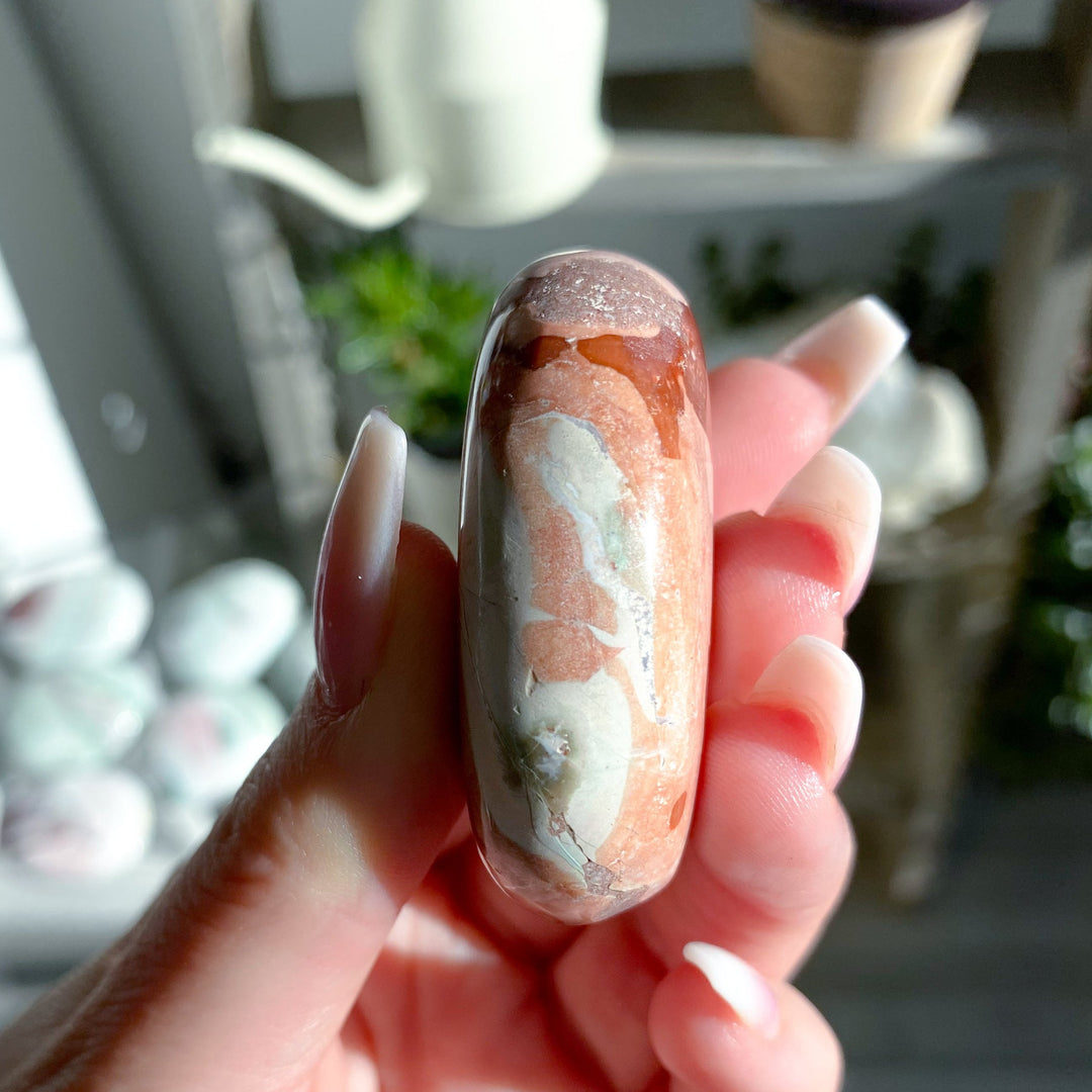 Pastel Unicorn Jasper Palm Stone #3 (Rare Find)