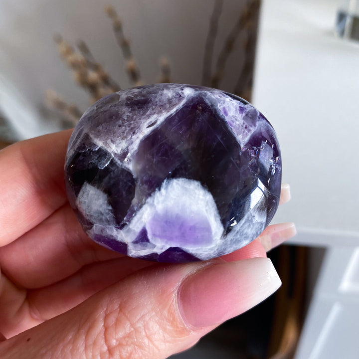 Dream Chevron Amethyst Palm Stone #1