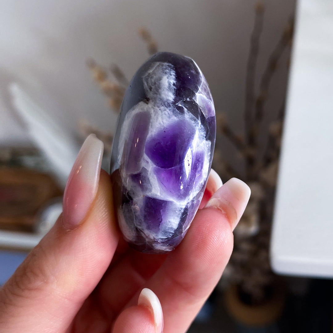 Dream Chevron Amethyst Palm Stone #1
