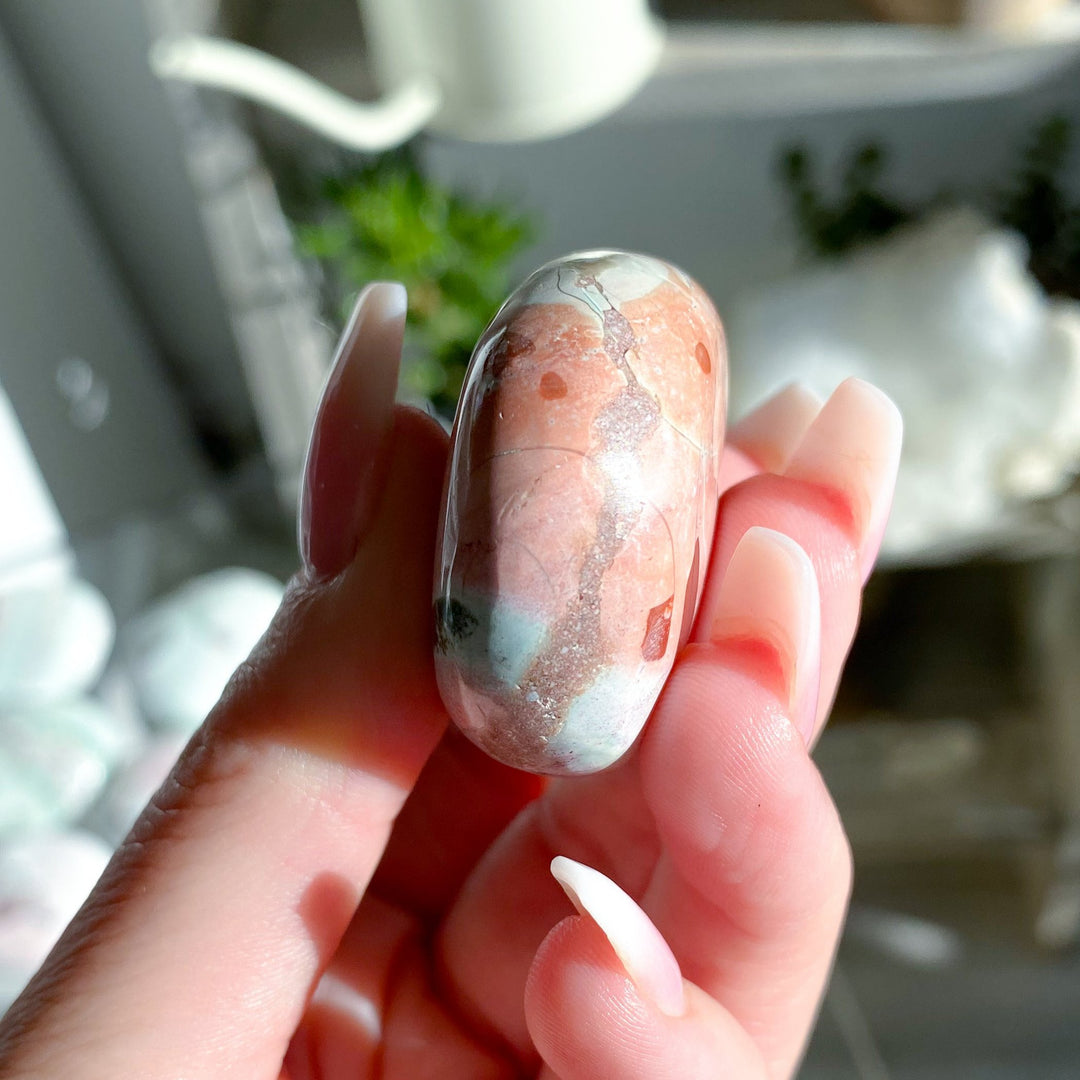 Pastel Unicorn Jasper Palm Stone #3 (Rare Find)