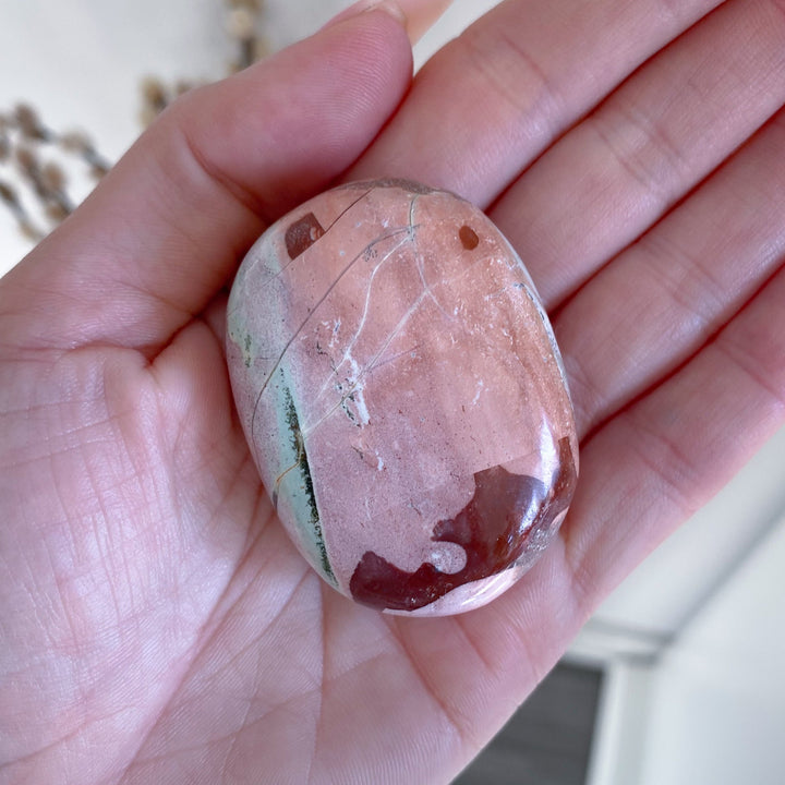 Pastel Unicorn Jasper Palm Stone #3 (Rare Find)