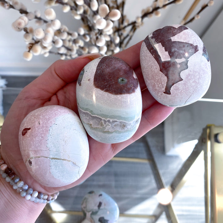 RARE Pastel Unicorn Jasper Palm Stone - You Choose