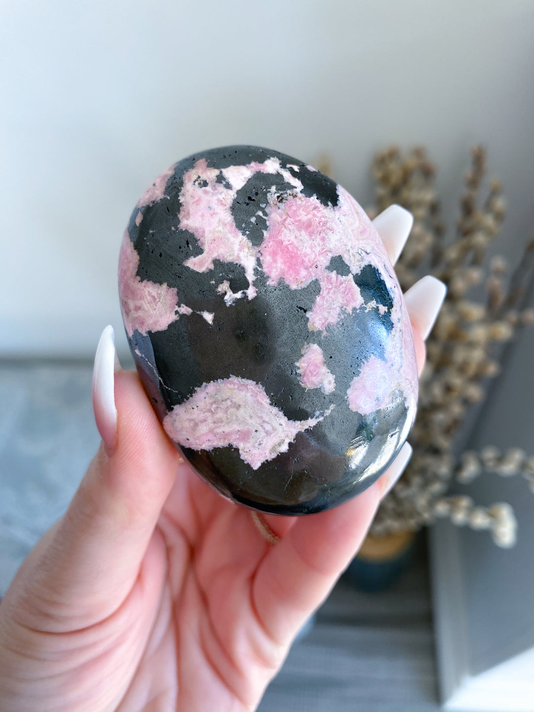 Rhodonite Palm Stone #2