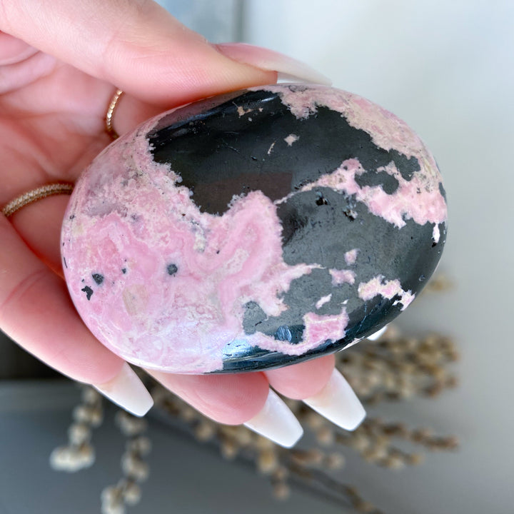 Rhodonite Palm Stone #2