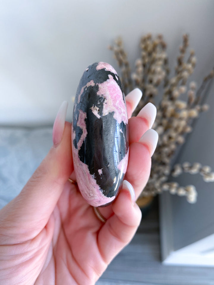 Rhodonite Palm Stone #2