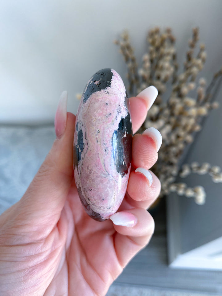 Rhodonite Palm Stone #2