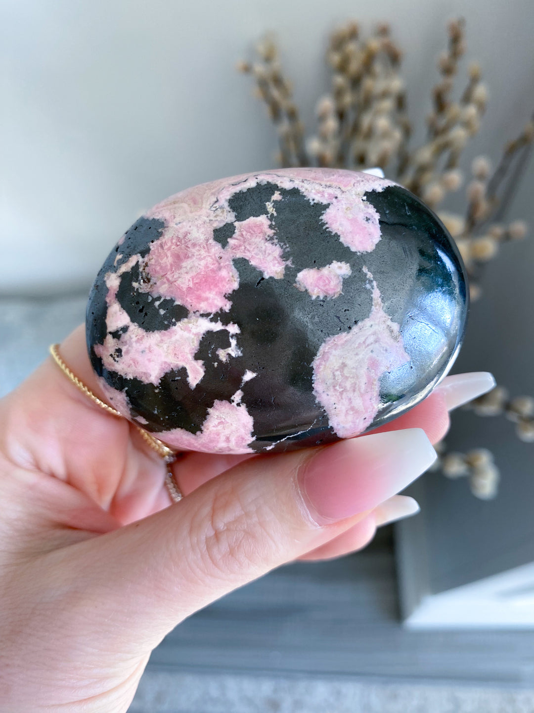 Rhodonite Palm Stone #2