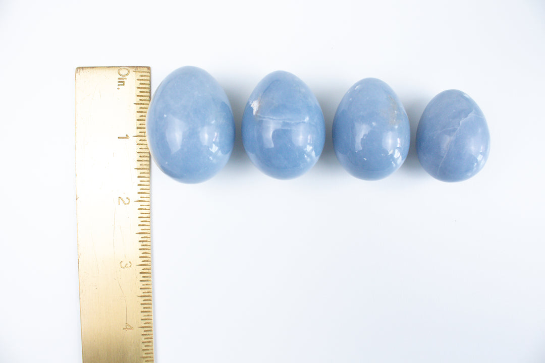 Angelite Egg Carving - Robin Egg