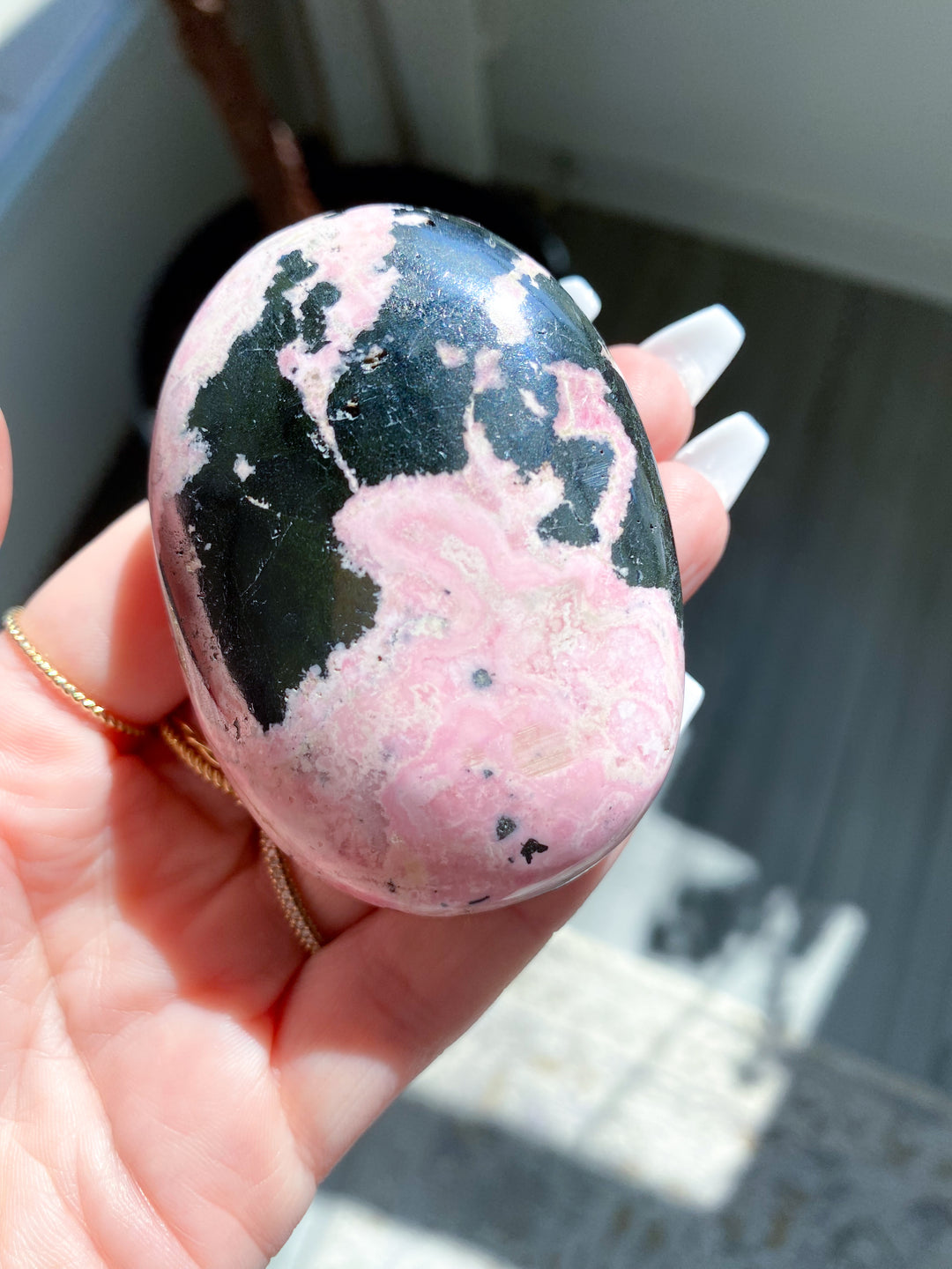 Rhodonite Palm Stone #2