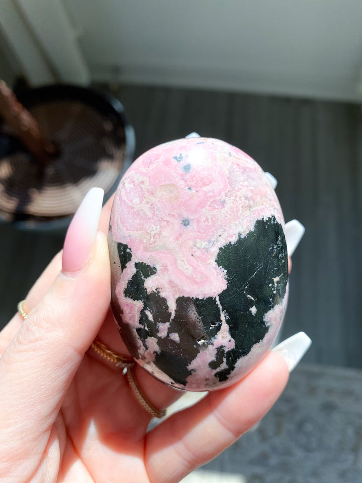 Rhodonite Palm Stone #2